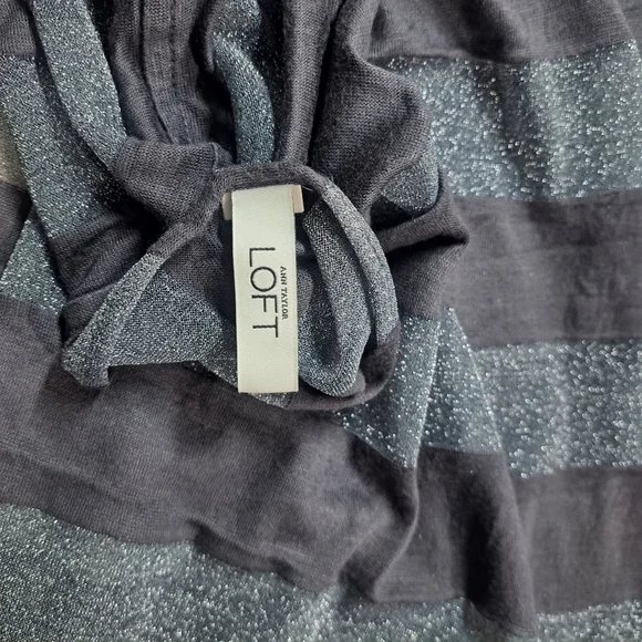 3 FOR 12 SALE Ann Taylor LOFT Metallic Striped Infinity Scarf - Picture 6 of 12